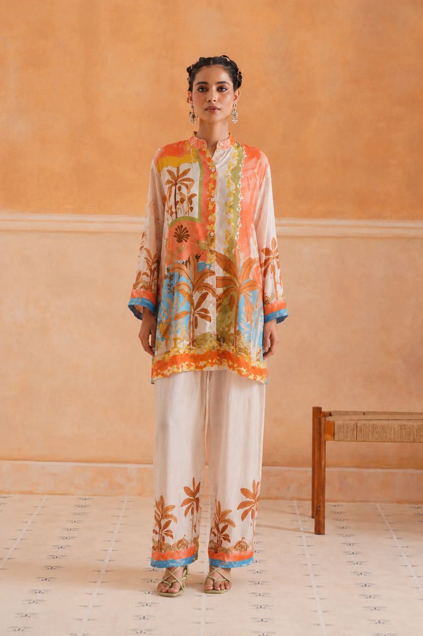 Oasis print muslin Co ord set view 2