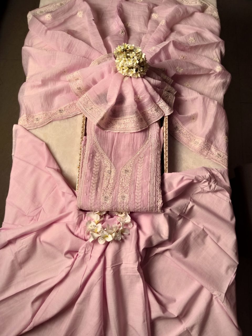 Pure Mal Chanderi With Embroidery Suit view 4