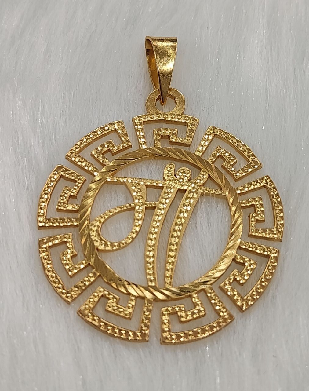 Gold Plated Maa Pendant view 2