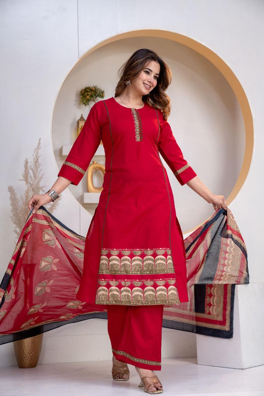 Ruby Red Suit Set view 2