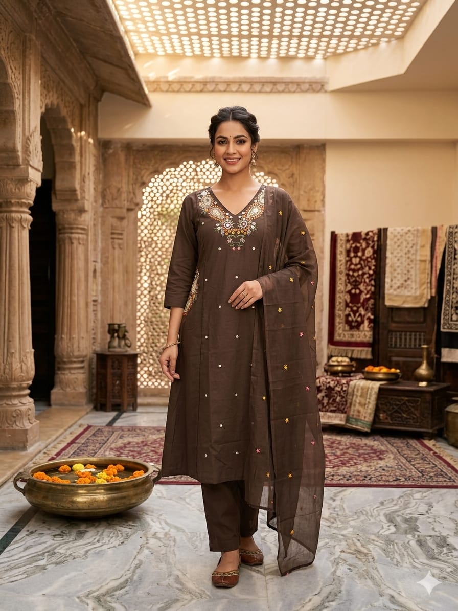 Navy Noor Suit Set view 5