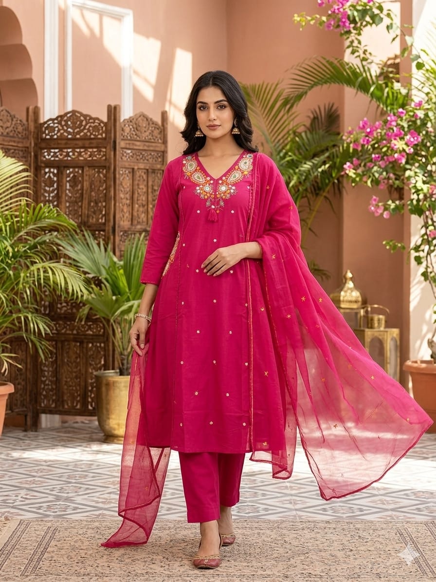 Navy Noor Suit Set view 4
