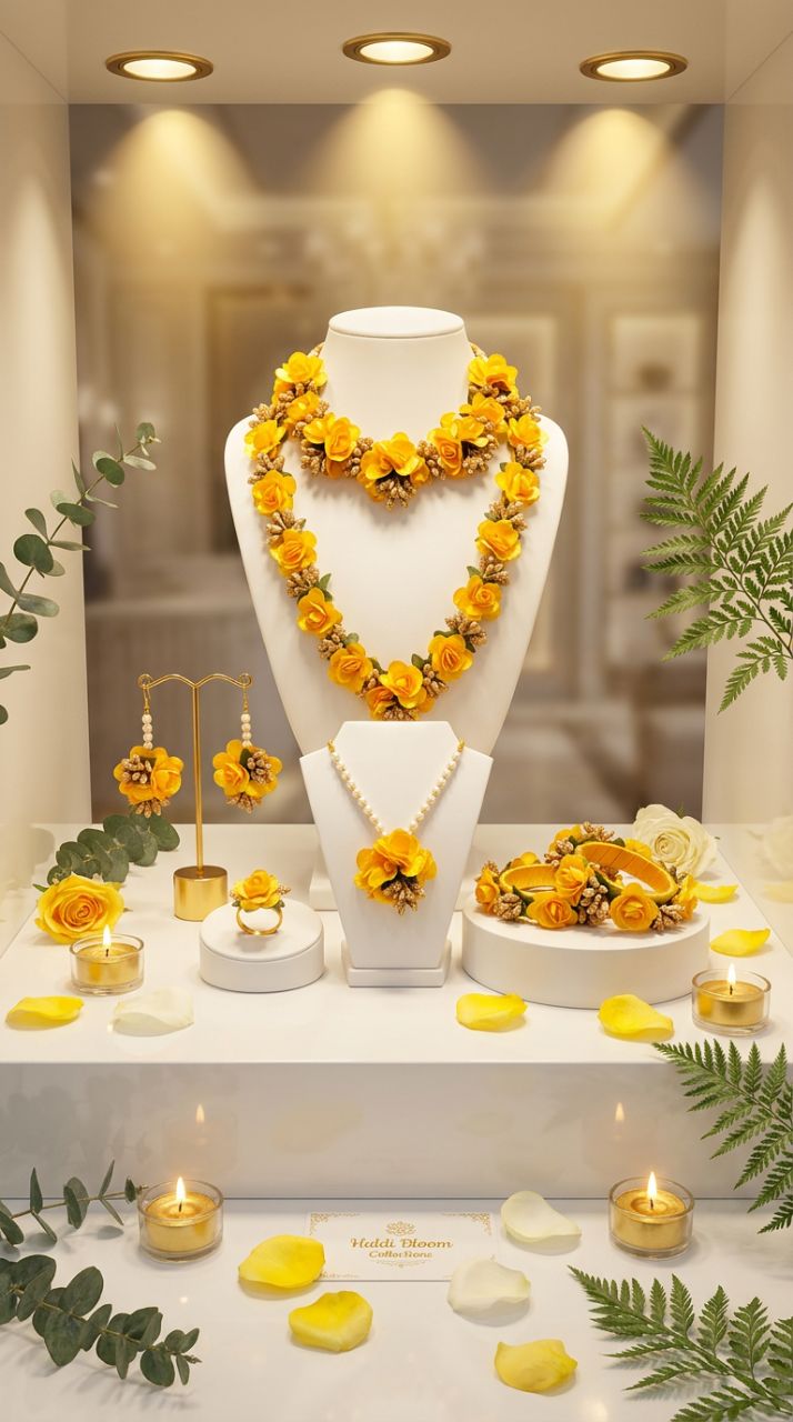 Floral Mehandi Jewellery Set view 4