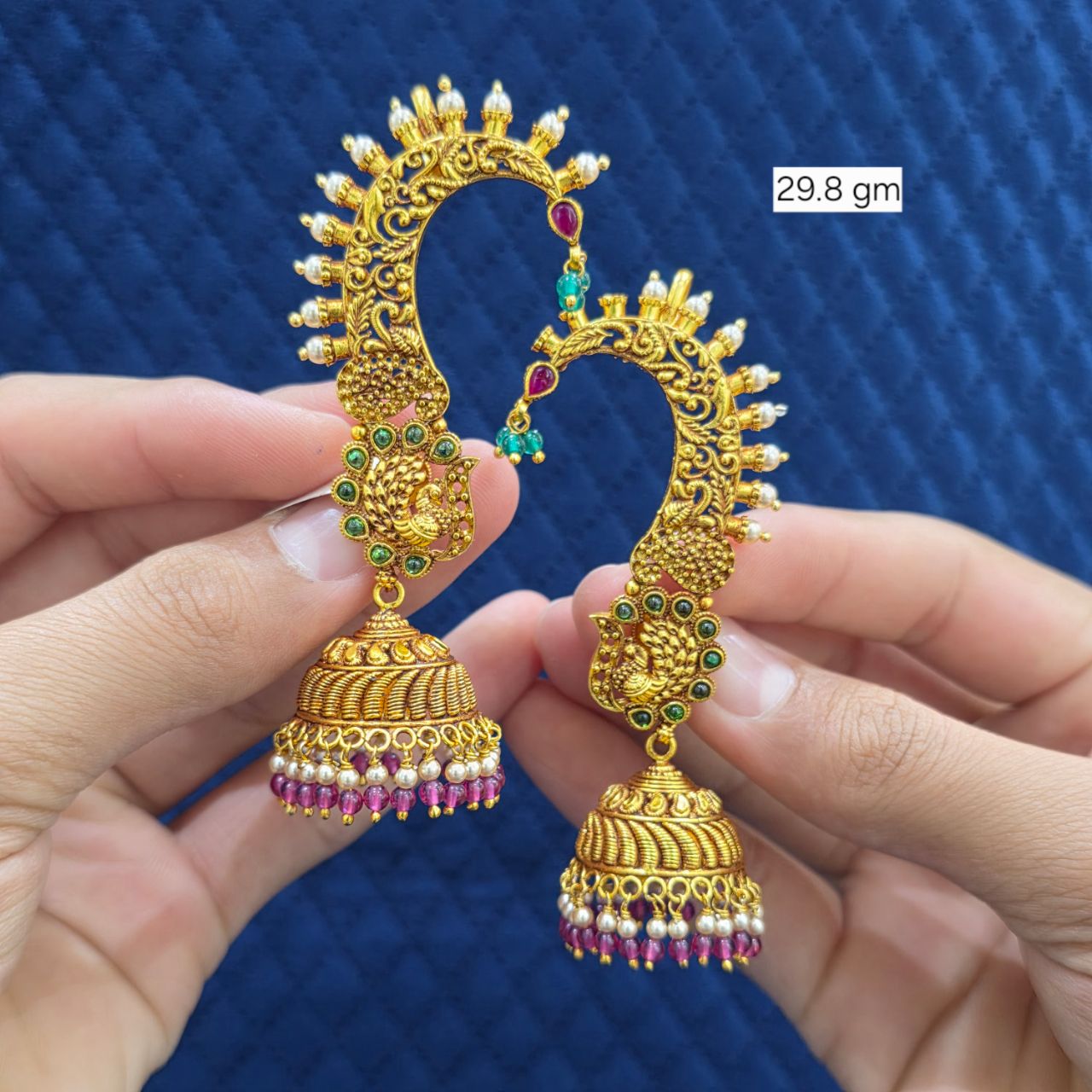 92.5 Silver - Antique Earrcuff Jhumka view 8