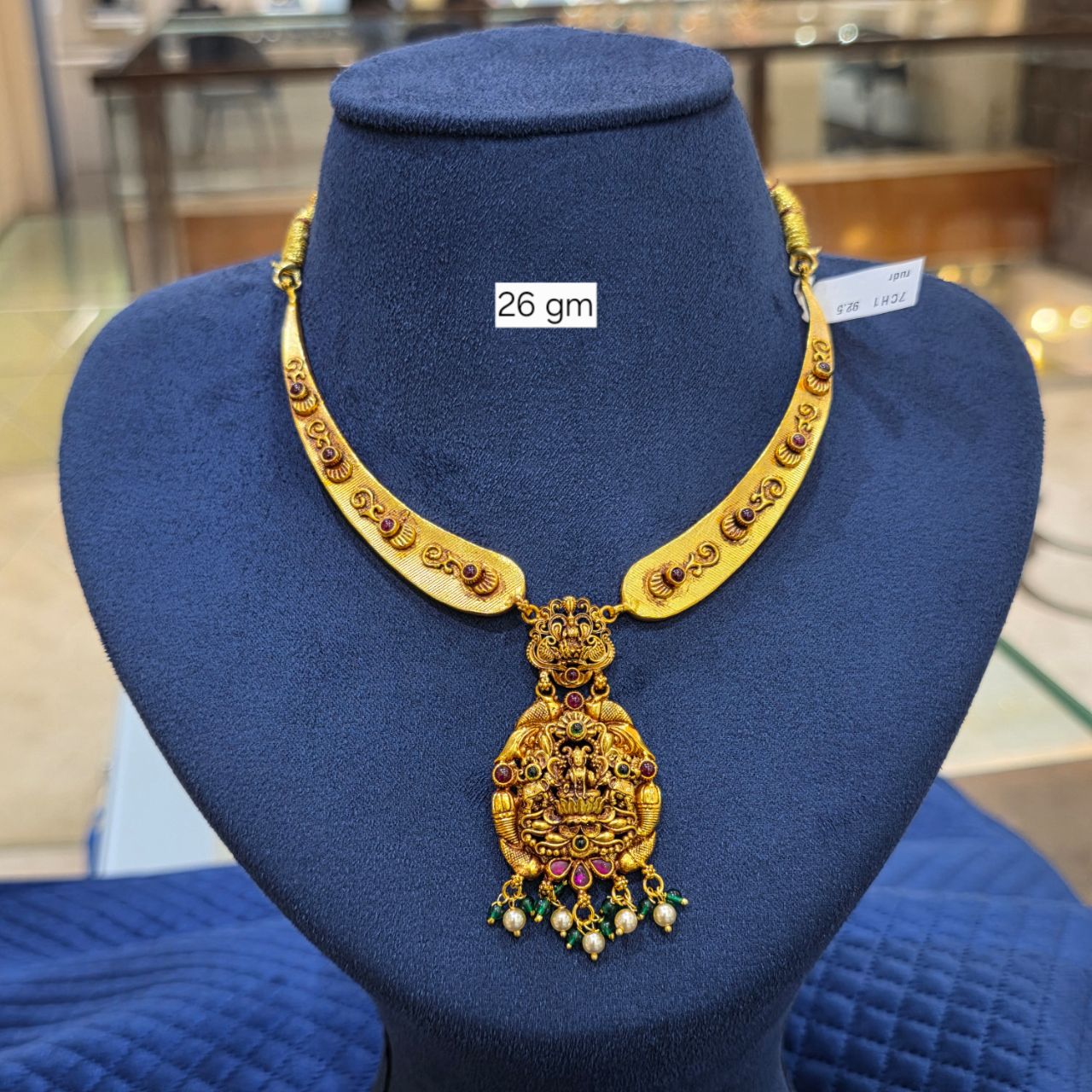 92.5 Silver - Temple Kanthi Necklaces view 6