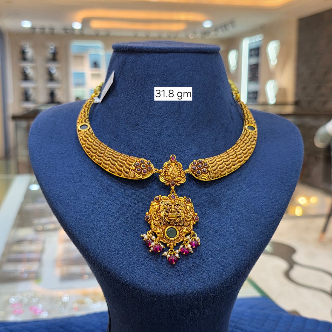 92.5 Silver - Temple Kanthi Necklaces view 2