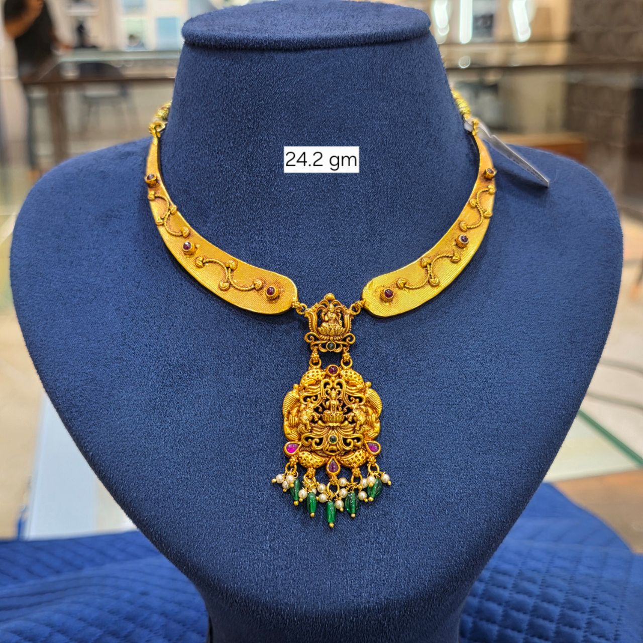 92.5 Silver - Temple Kanthi Necklaces view 7