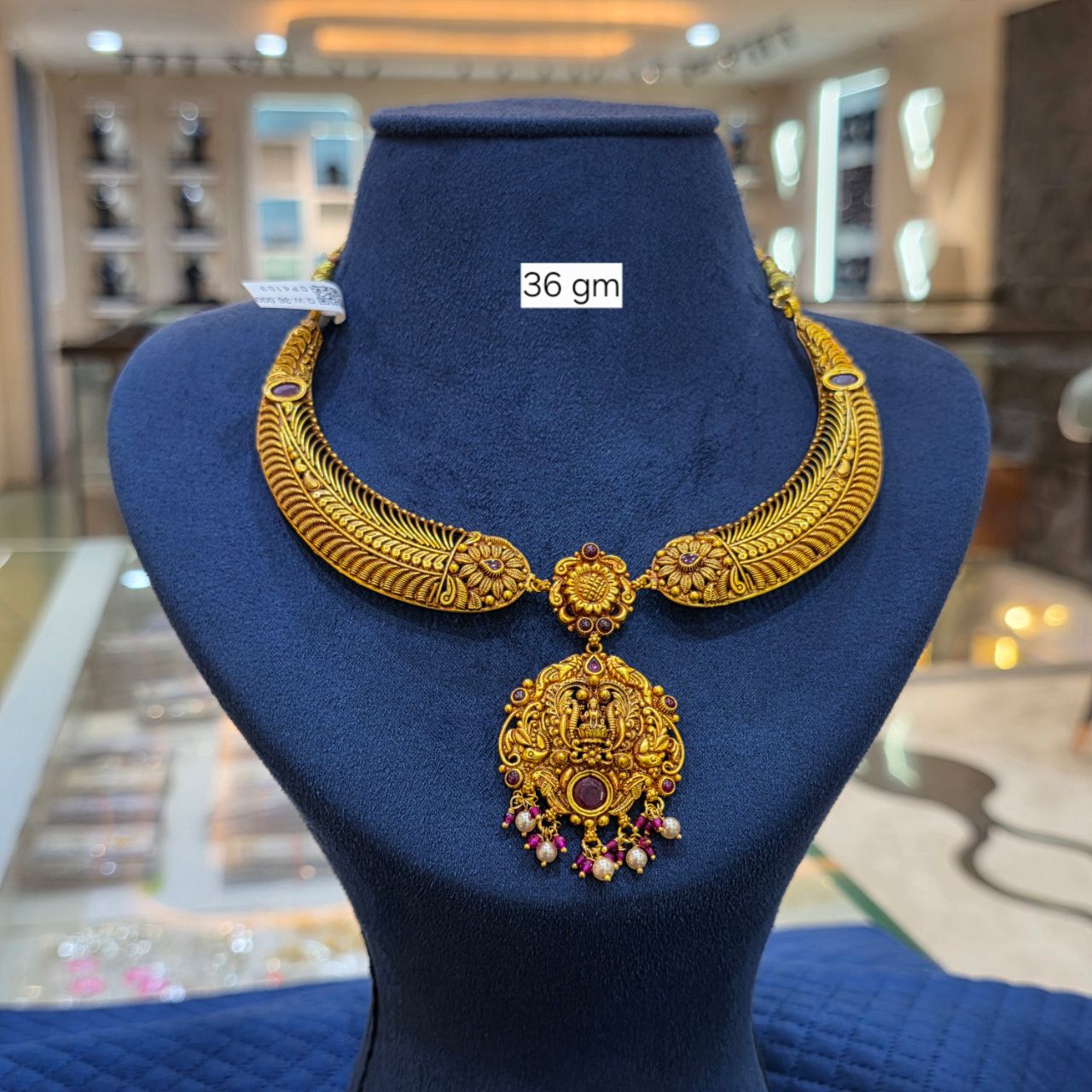 92.5 Silver - Temple Kanthi Necklaces view 9