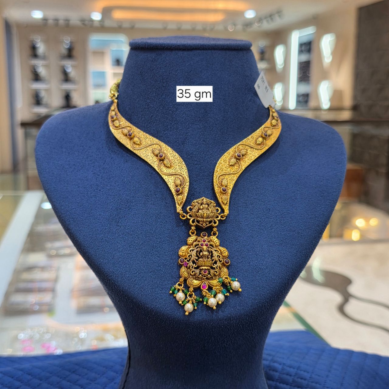 92.5 Silver - Temple Kanthi Necklaces view 3
