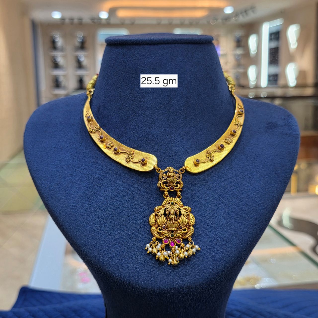92.5 Silver - Temple Kanthi Necklaces view 4