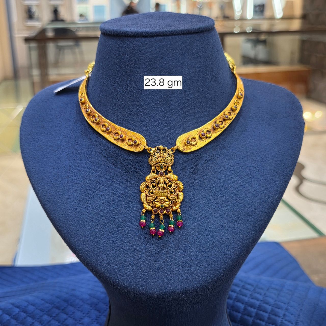 92.5 Silver - Temple Kanthi Necklaces view 8