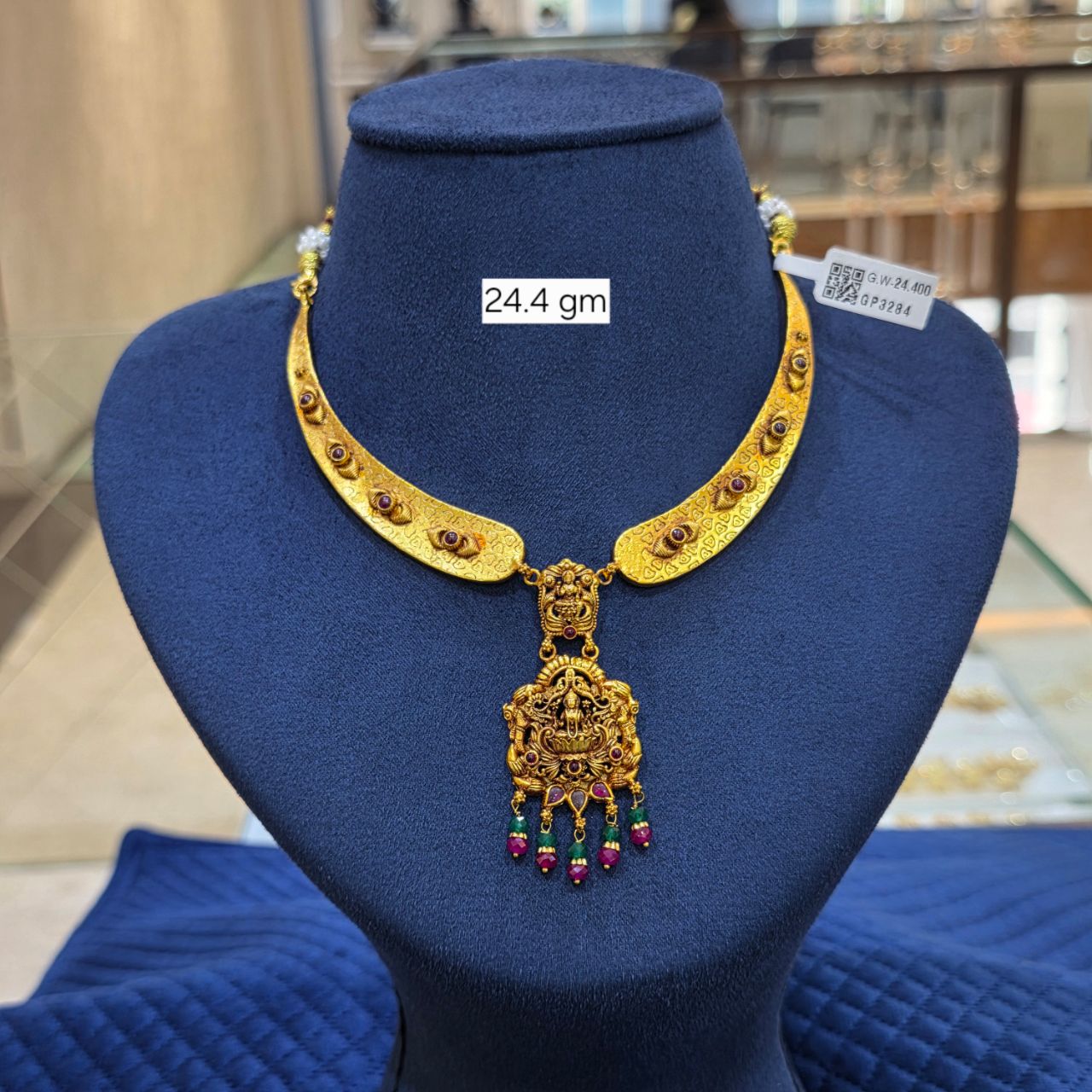 92.5 Silver - Temple Kanthi Necklaces view 5