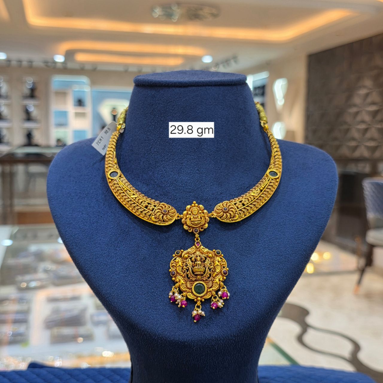 92.5 Silver - Temple Kanthi Necklaces view 10