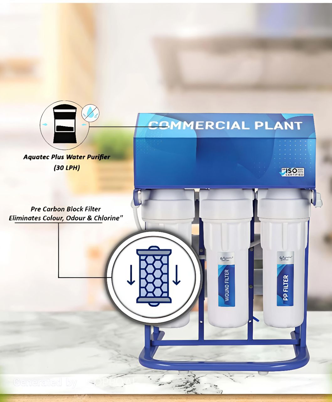 30LPH RO With Mega Sediment Filter Copper+ Alkaline