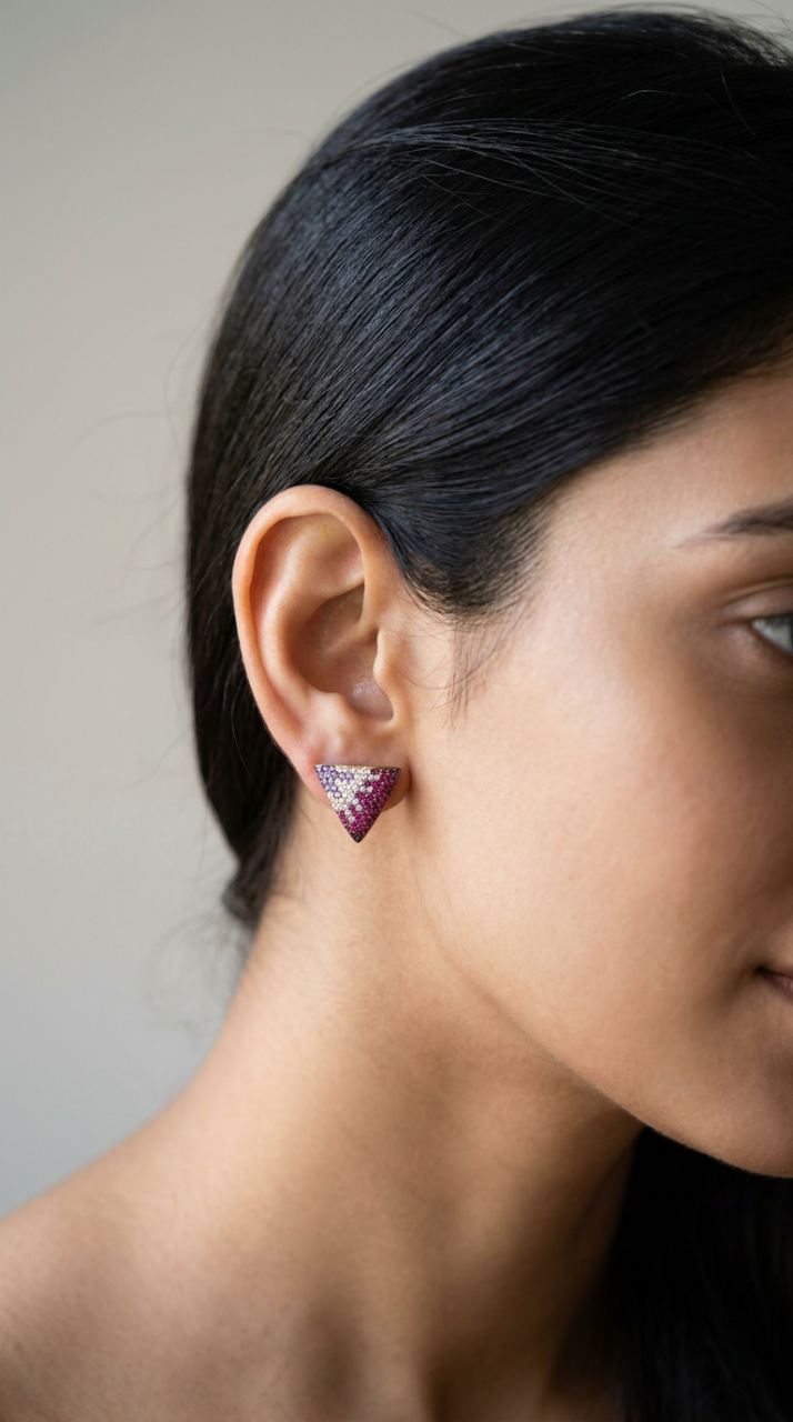 Triangular Silver Earrings