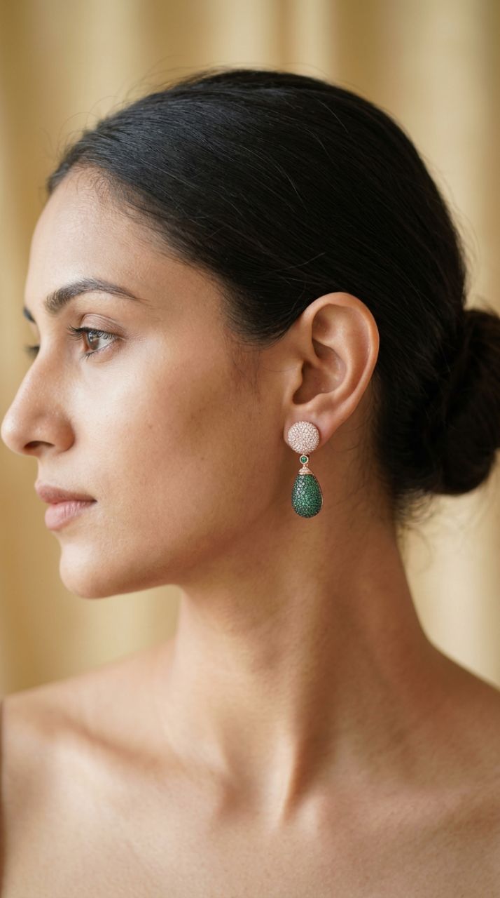 Elegant Green Drop Earrings