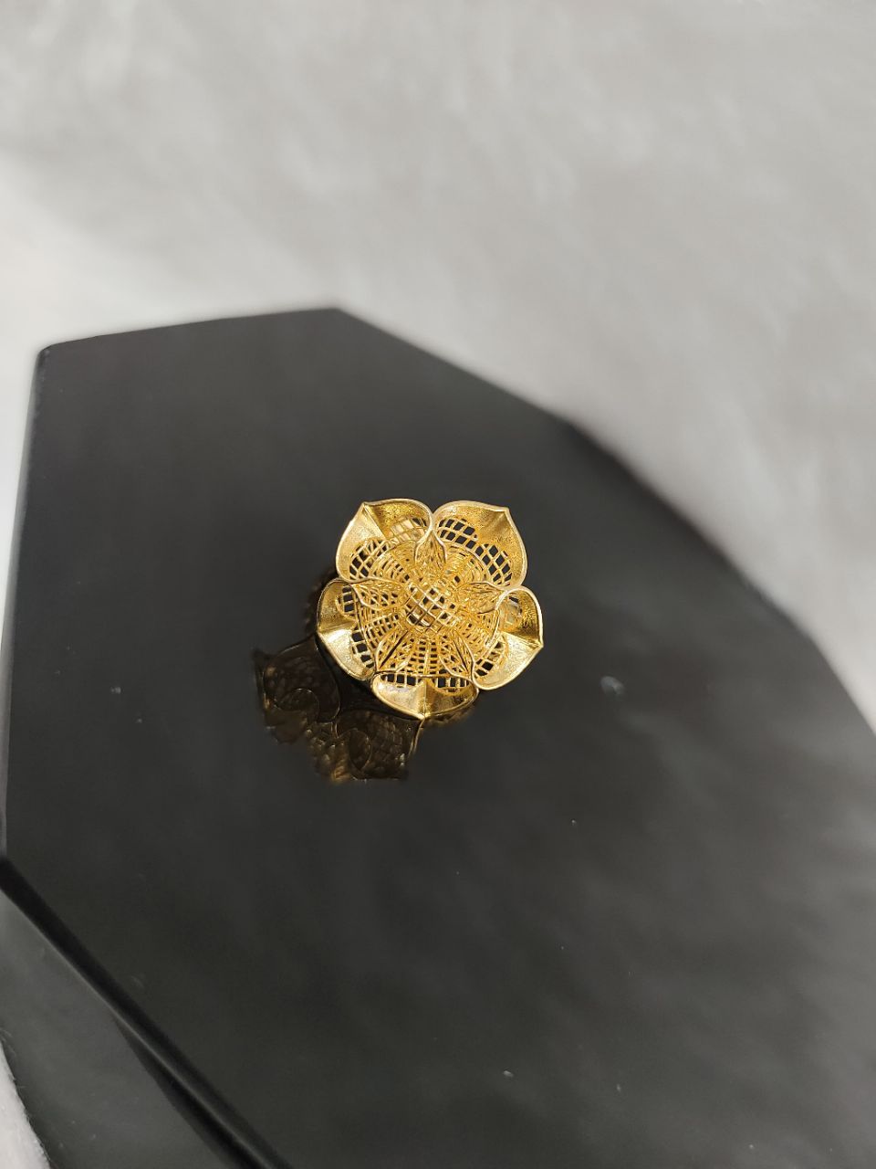 Gold Plated Flower Ring view 3