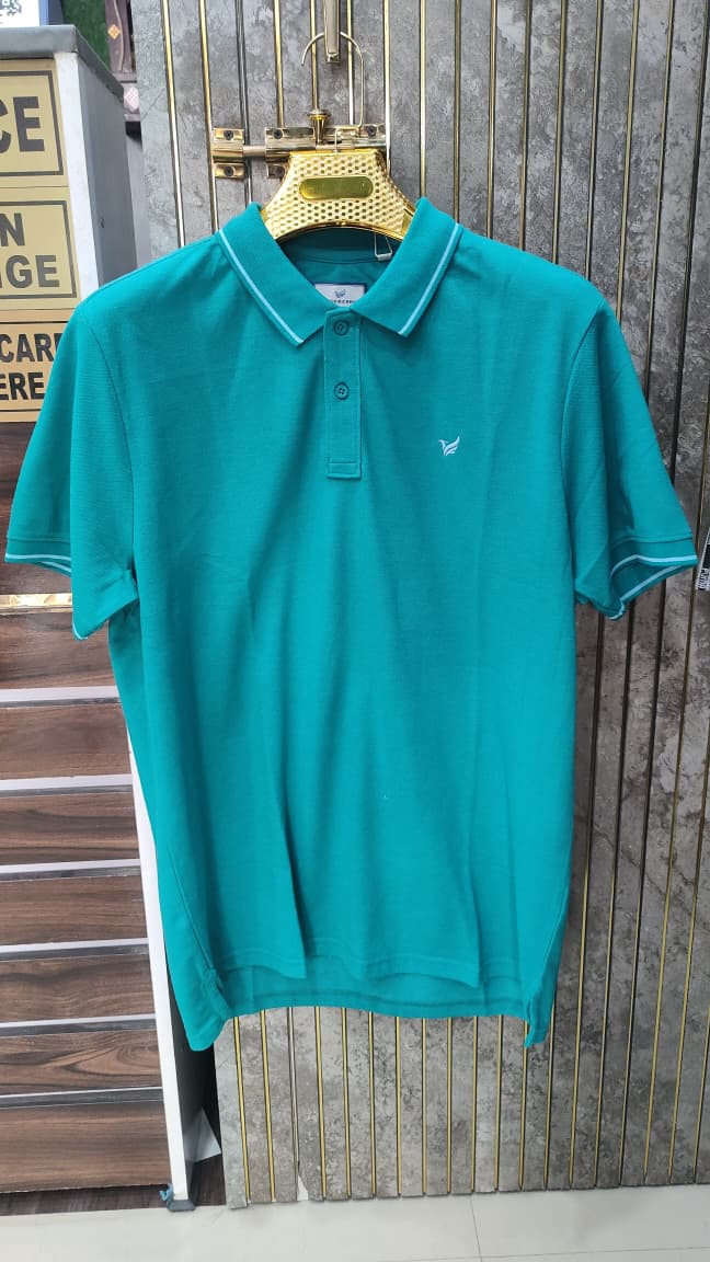 Men's Teal Polo T-Shirt view 2