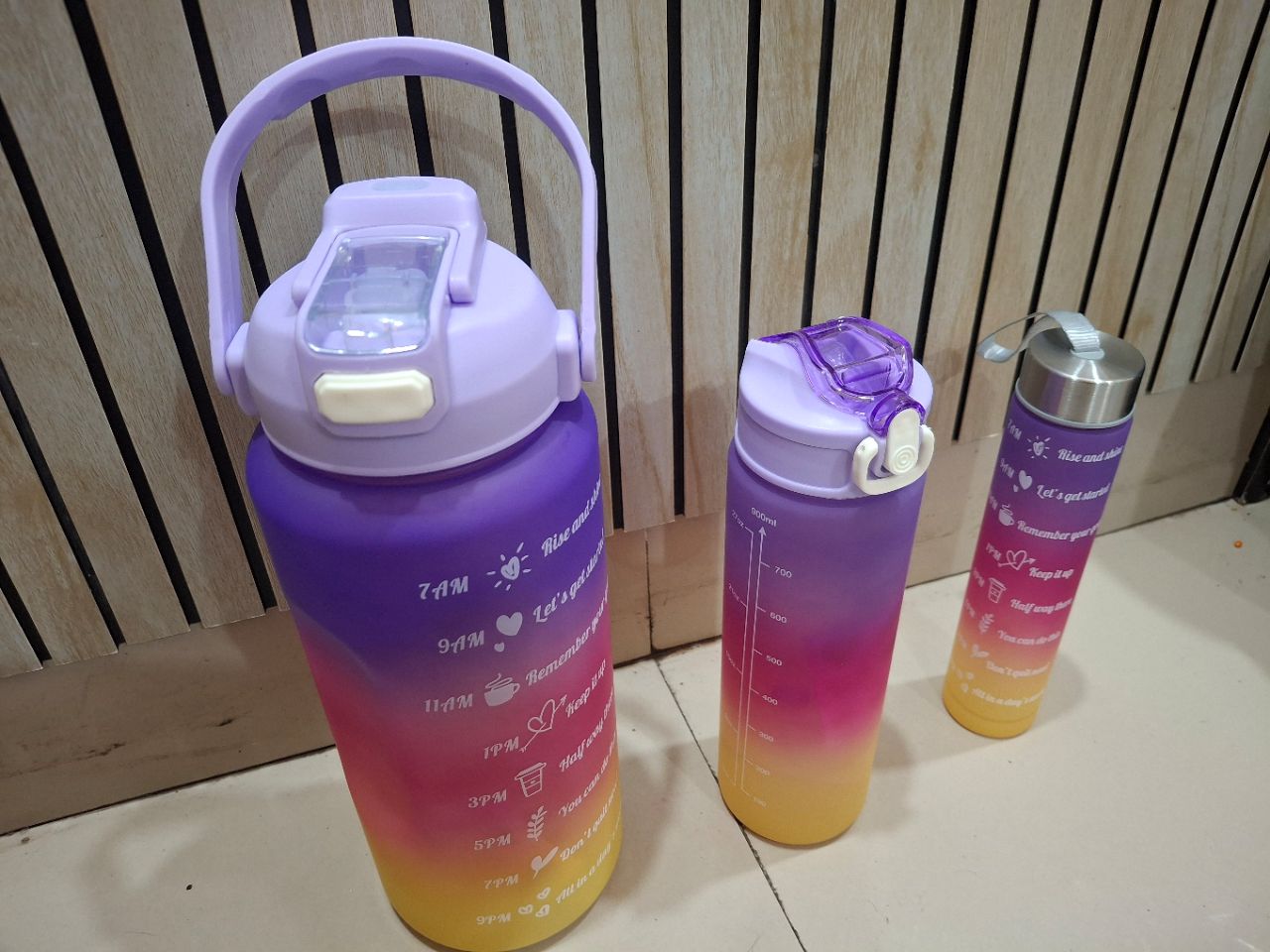 Ombre Motivational Water Bottle view 2