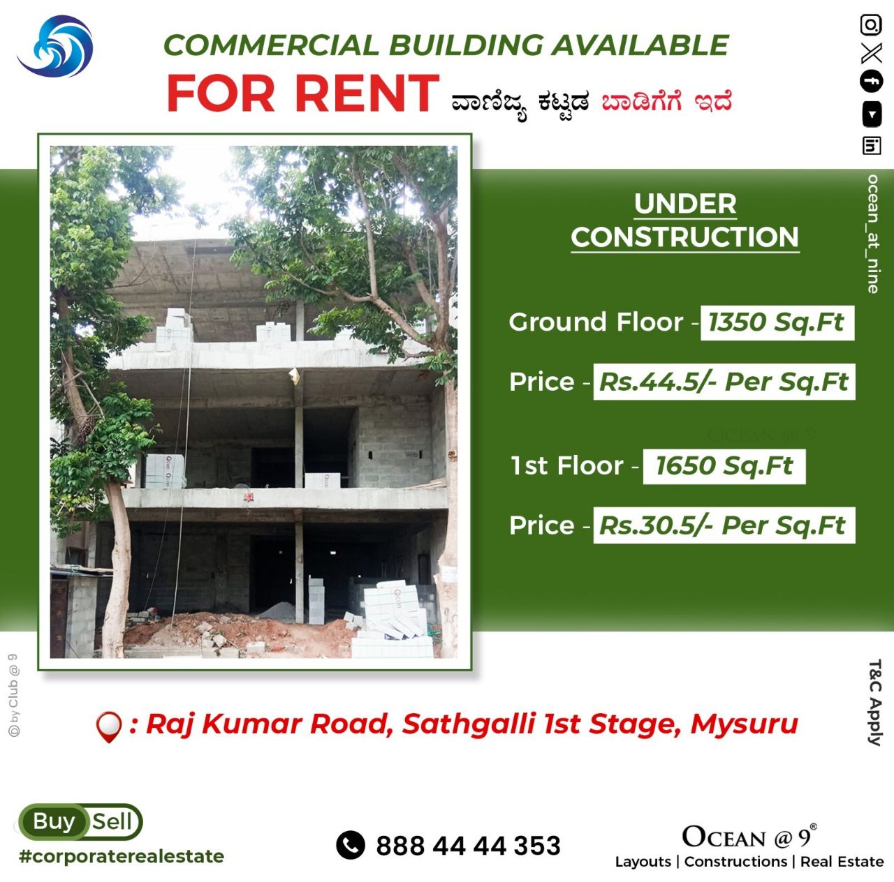 (2026OCN041) Dr Rajkumar Road, Sathgalli