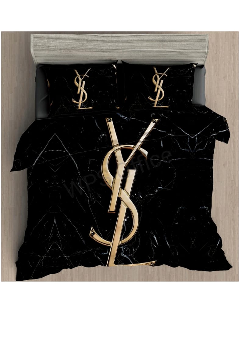 Elegant Black Marble Bedsheet Set