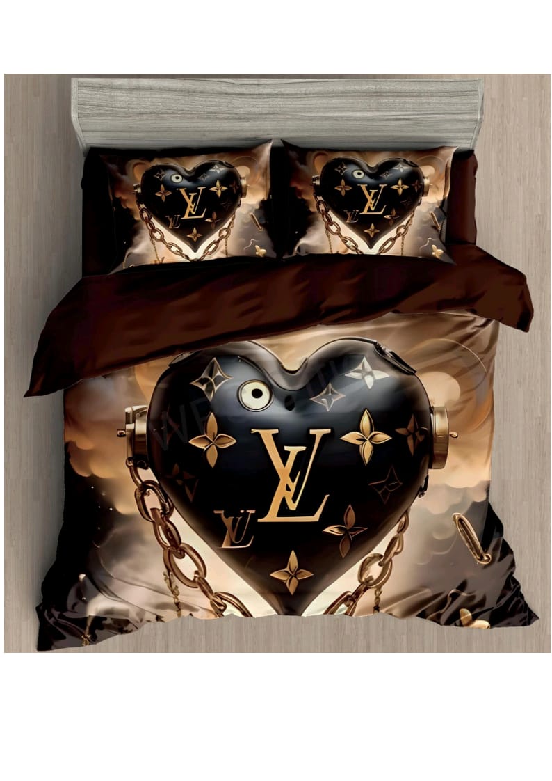 Luxury Heart Print Bedsheet Set