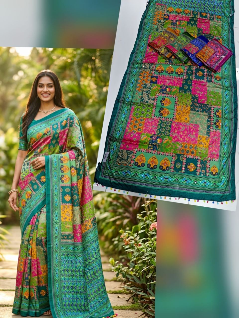 Colorful Multicolor Saree