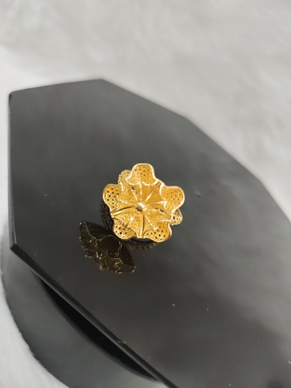 Gold Floral Ring view 2