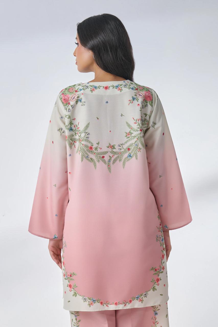 Floral Printed Black Loos  Plazo Stitched Suit - Pink/ SD00190 view 4