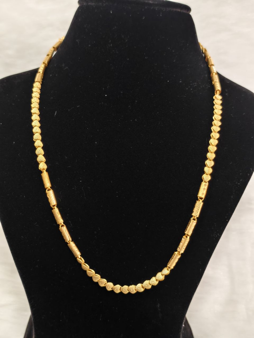 Traditional Gold Plated Chain With Hearts And Lotus Design view 2