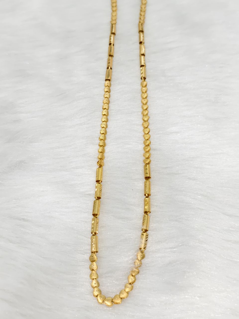 Traditional Gold Plated Chain With Hearts And Lotus Design view 3