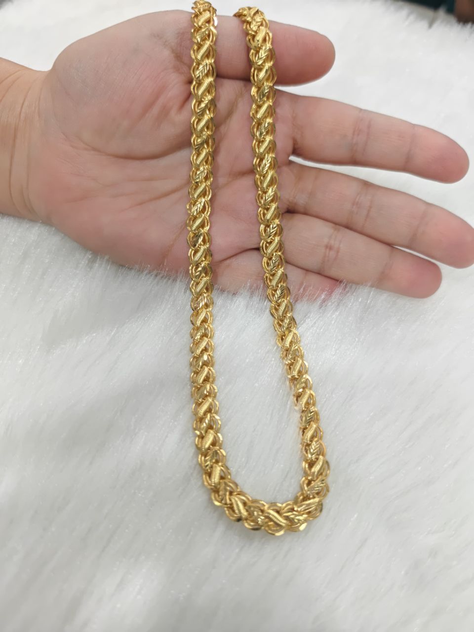 Gold Plated Kadi With Lotus Chain view 3