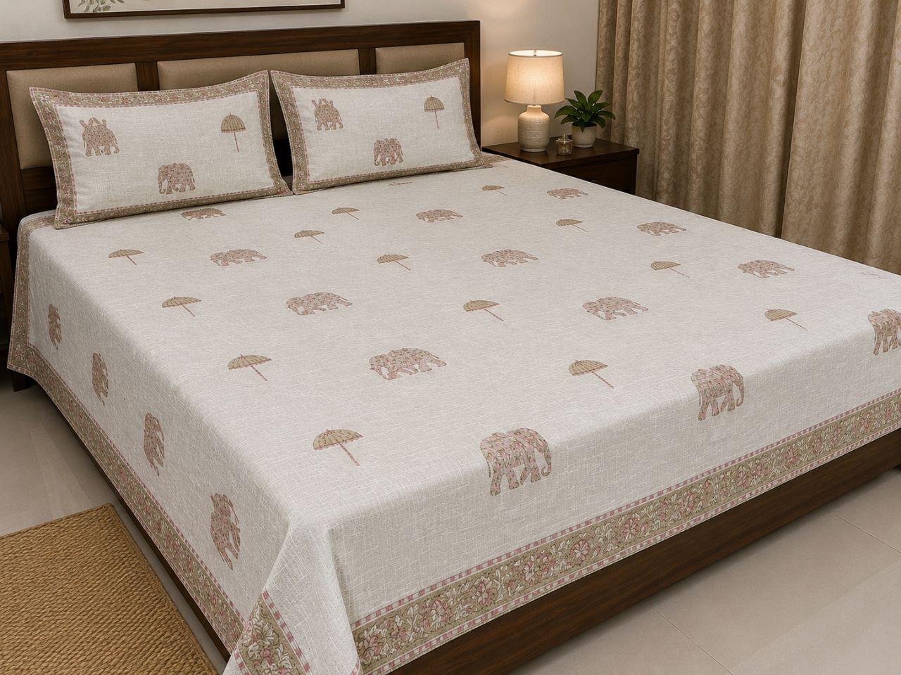 Premium Handcrafted Cotton Bedcover view 3