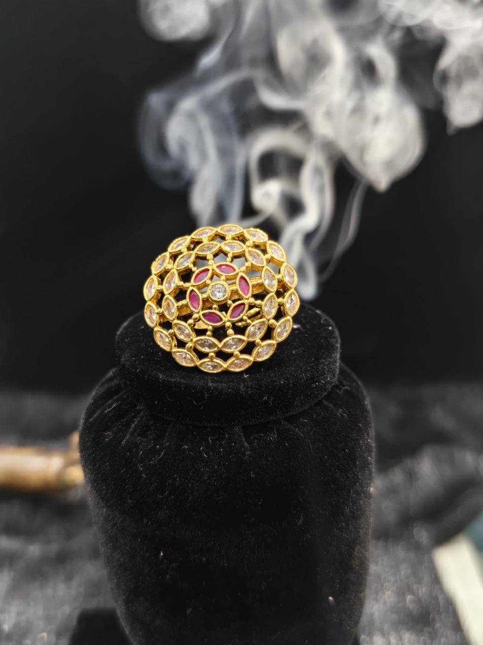 American Diamond Polki Ring view 3