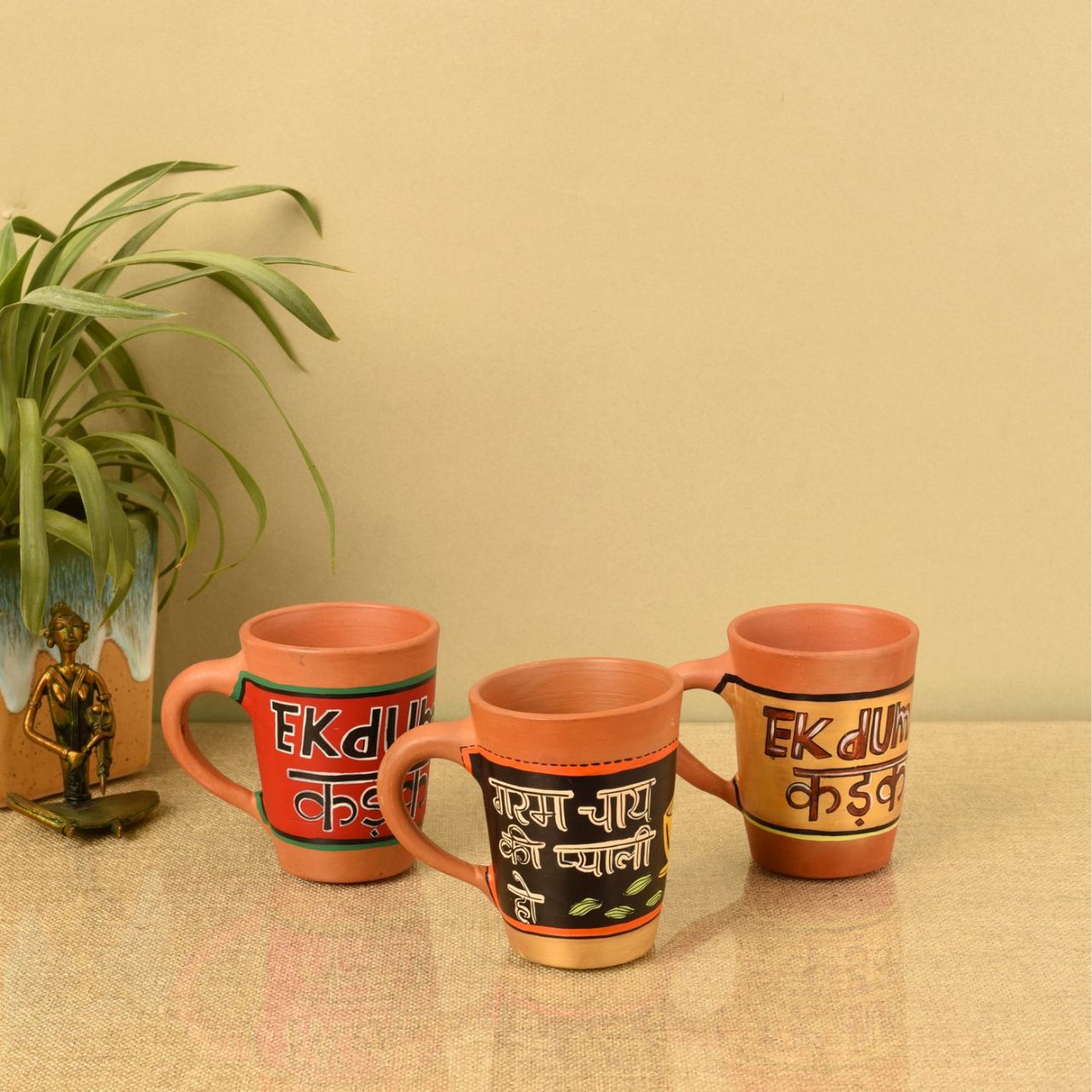 Handcrafted Terracotta Mug Set view 2