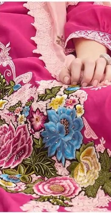 Florence Linen Cotton Unstitched Fancy Suit - 1579- A / HC002104 view 4
