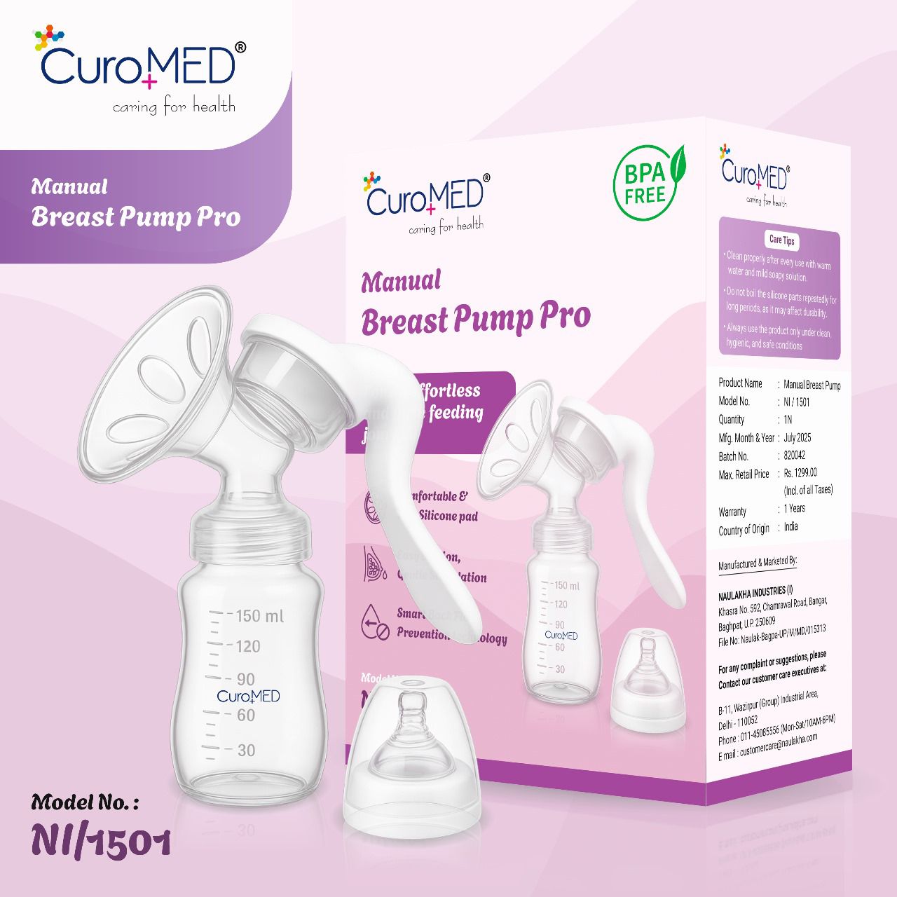 CuroMED Manual Breast Pump Pro view 7