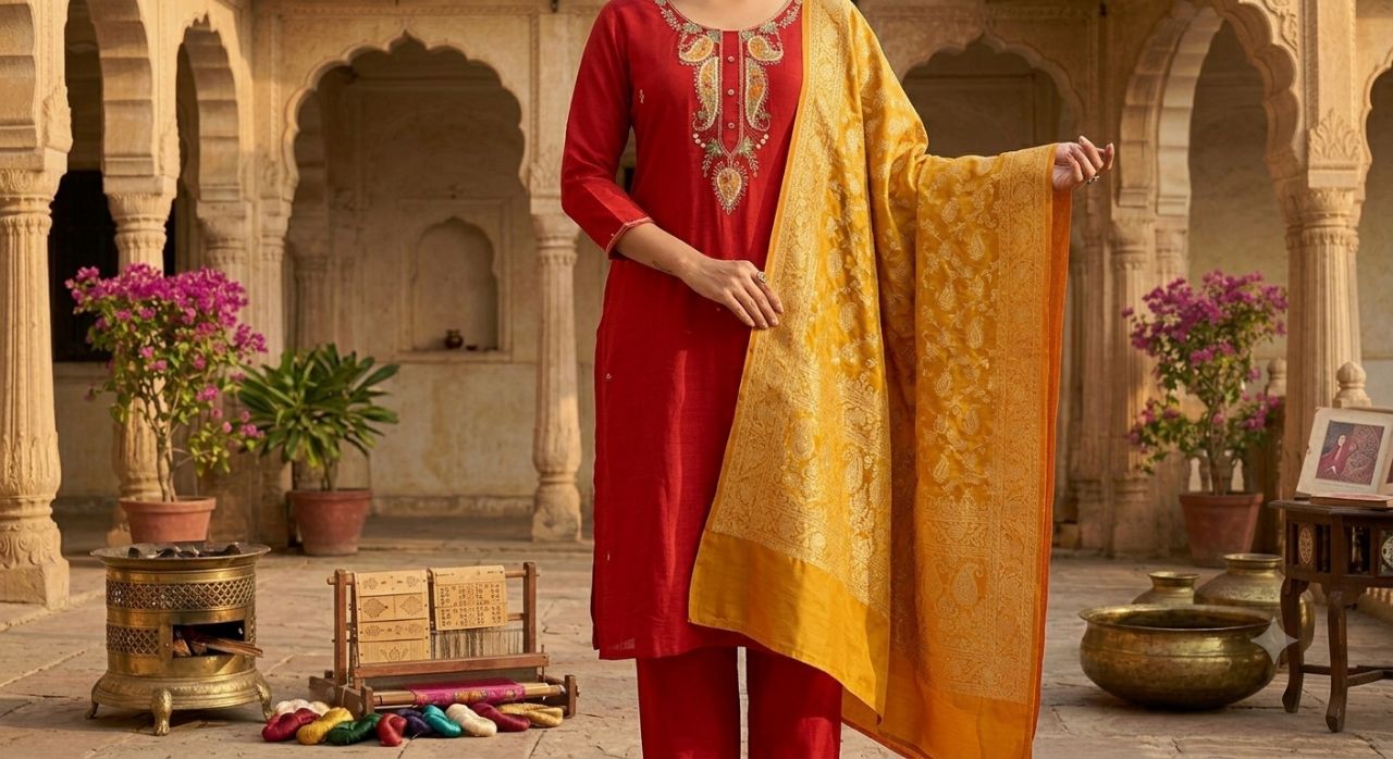 Mustered Yellow Suit Set view 2
