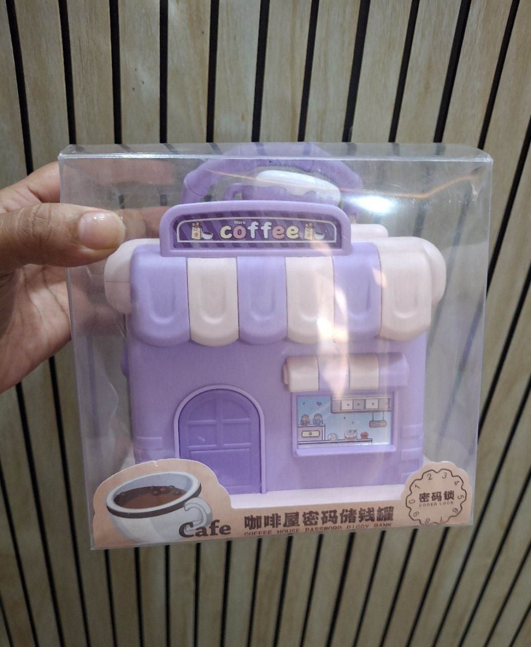 Cafe Piggy Bank With Password Lock view 2