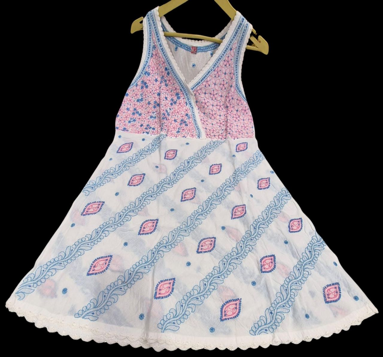 Cotton Chikankari Halter Neck Tunics Bel Boota
