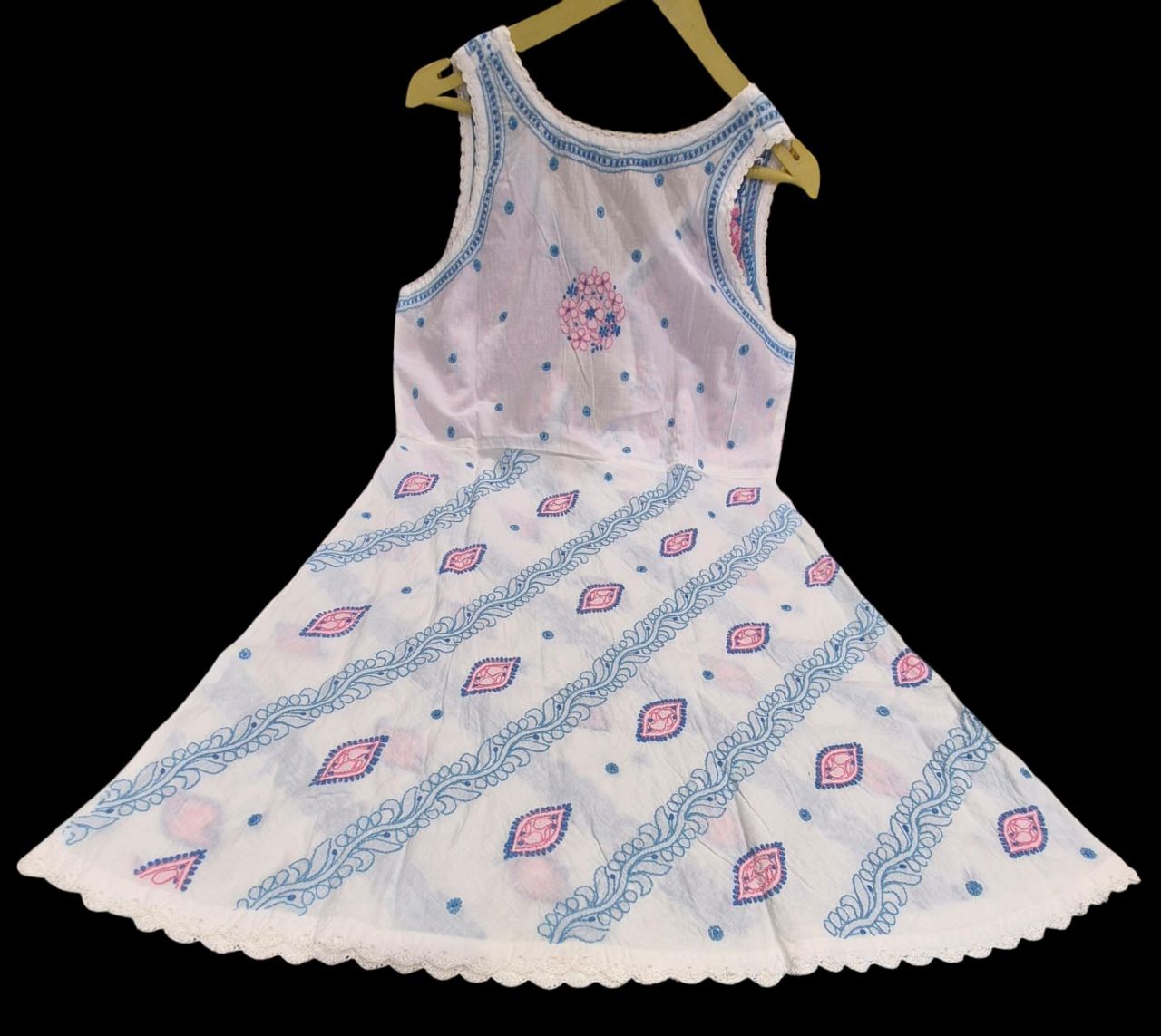 Cotton Chikankari Halter Neck Tunics Bel Boota view 2