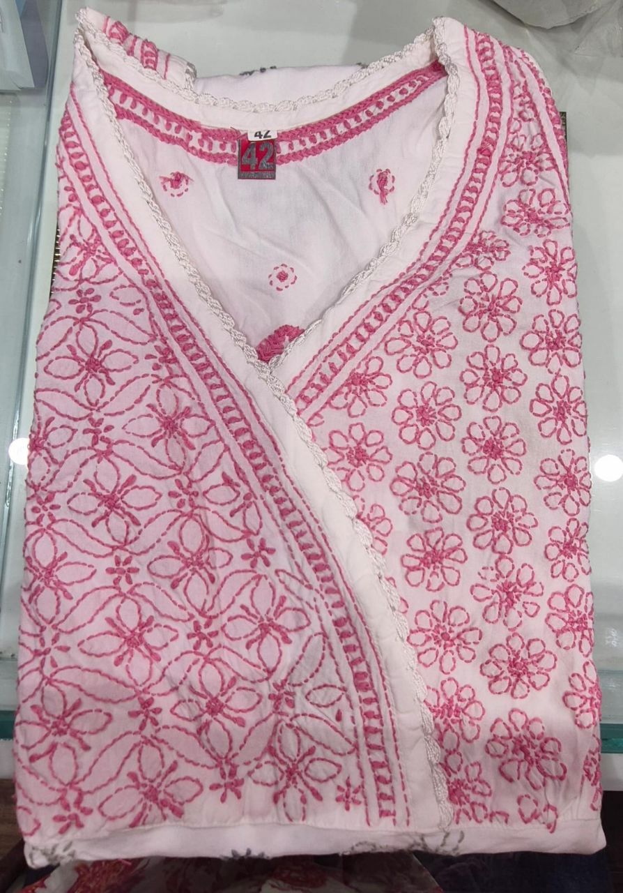 Cotton Chikankari Halter Neck Tunics Bel Boota view 4