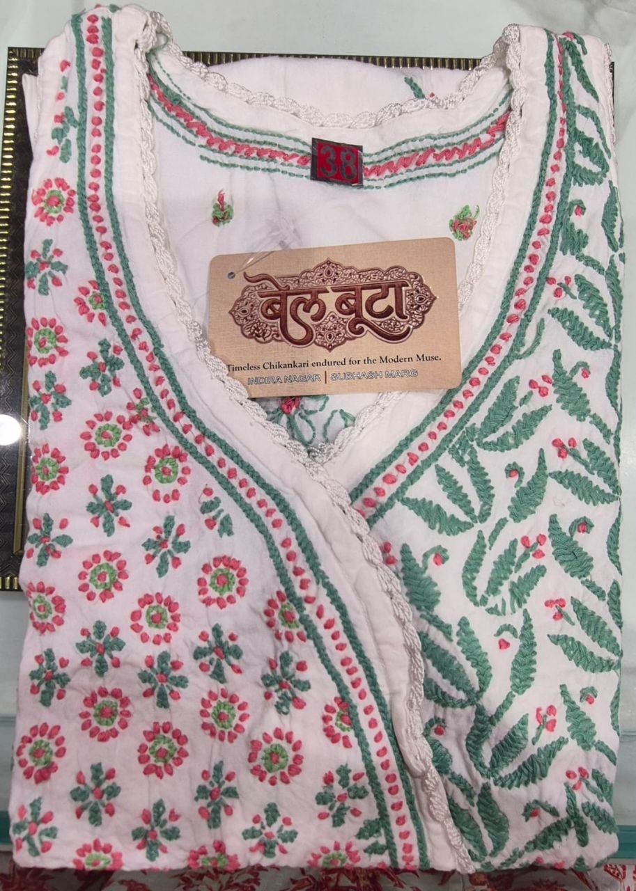 Cotton Chikankari Halter Neck Tunics Bel Boota view 7