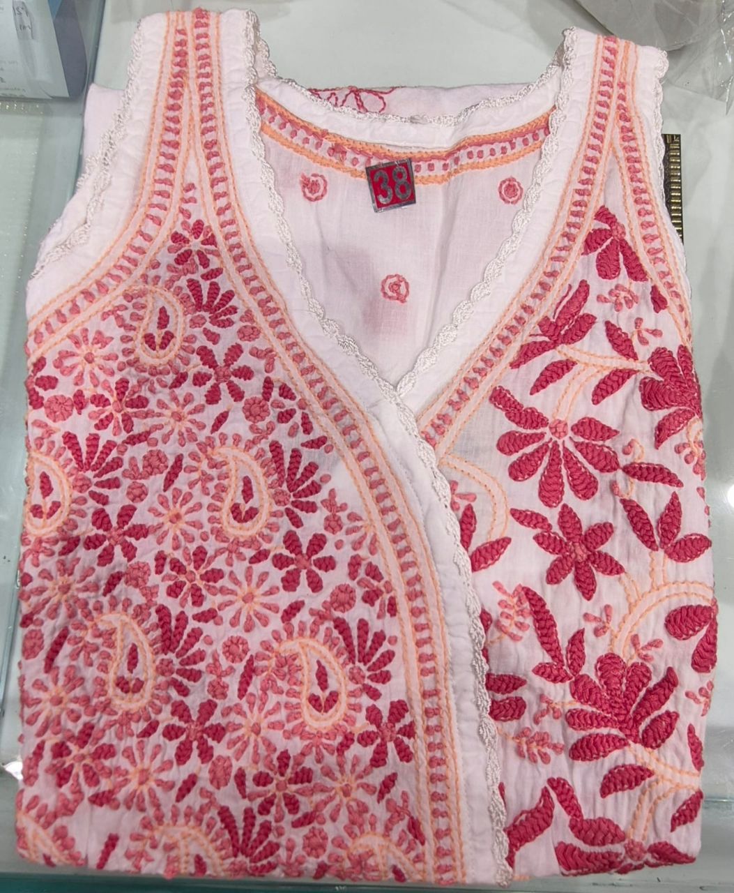 Cotton Chikankari Halter Neck Tunics Bel Boota view 6