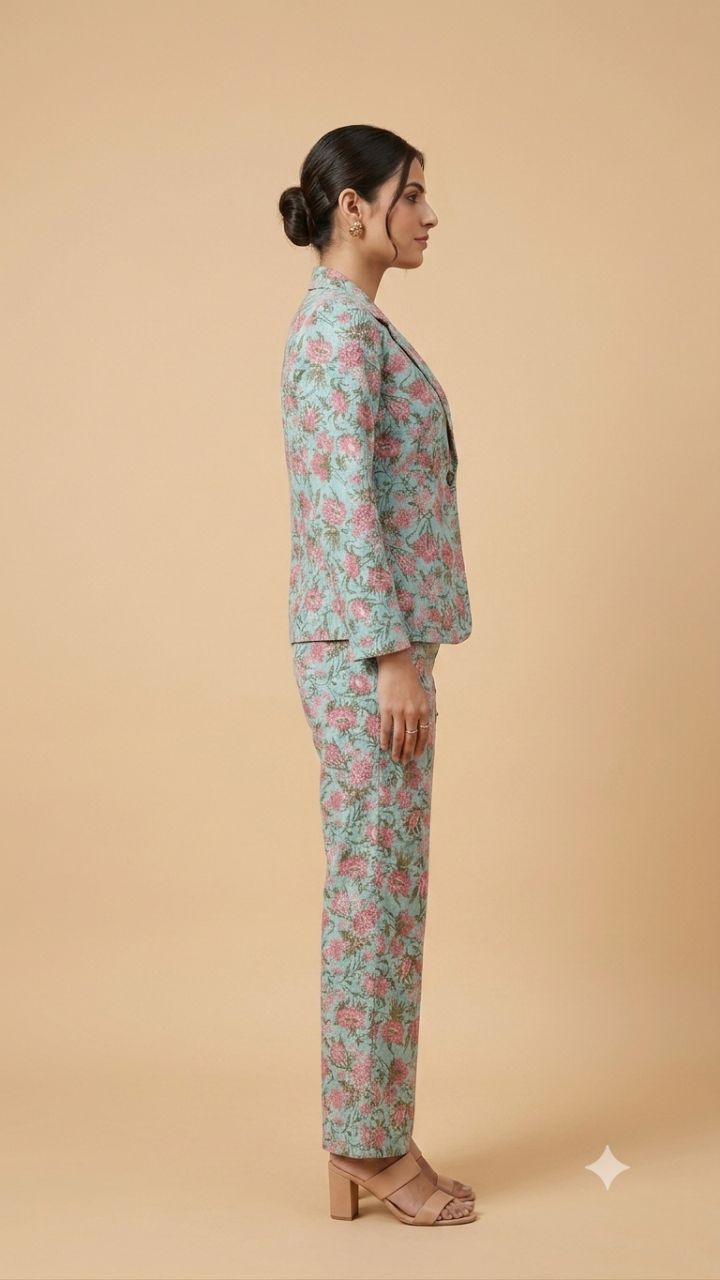 775 Blazer Set Blue Floral view 2