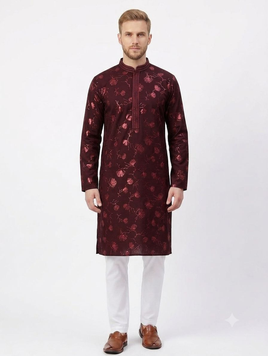 Cotton Metallic Print Kurta view 2