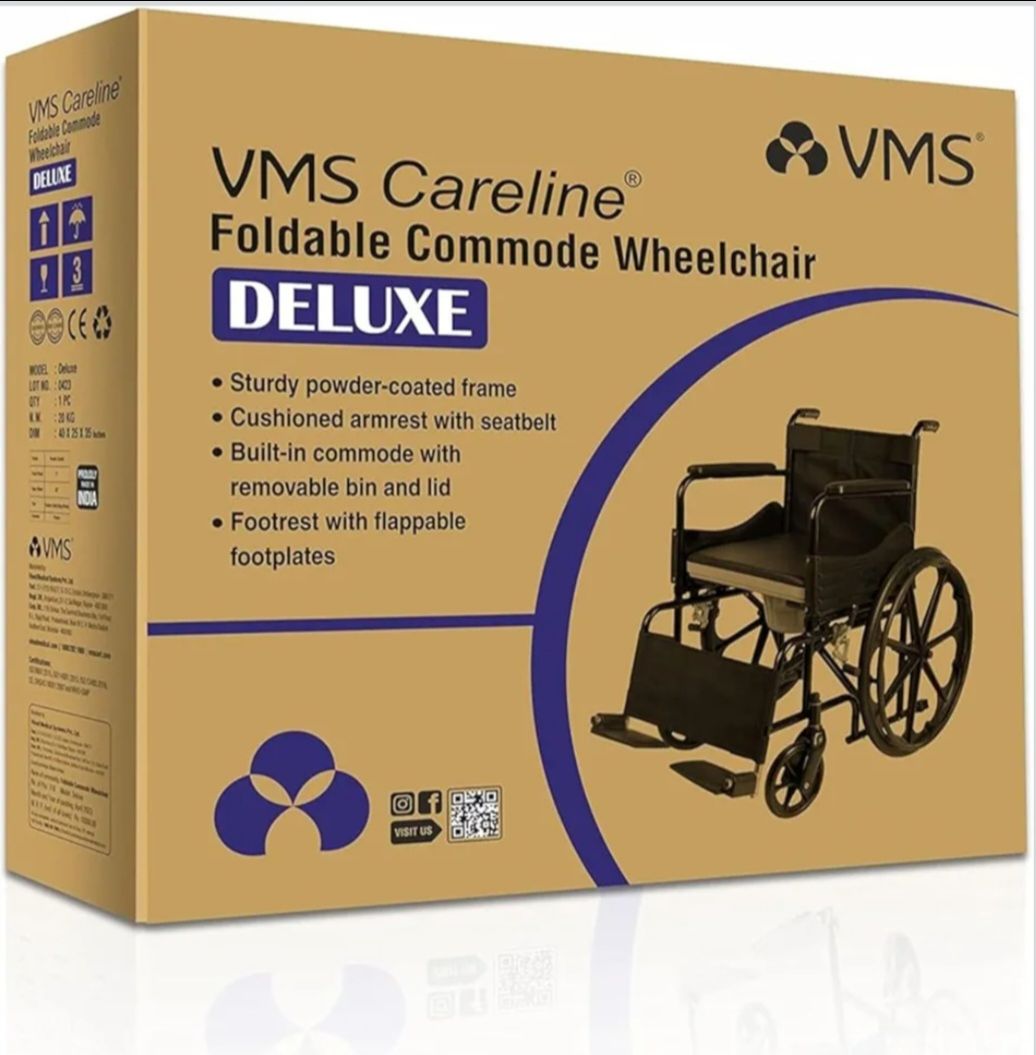 Foldable Commod Wheel Chair Deluxe view 4