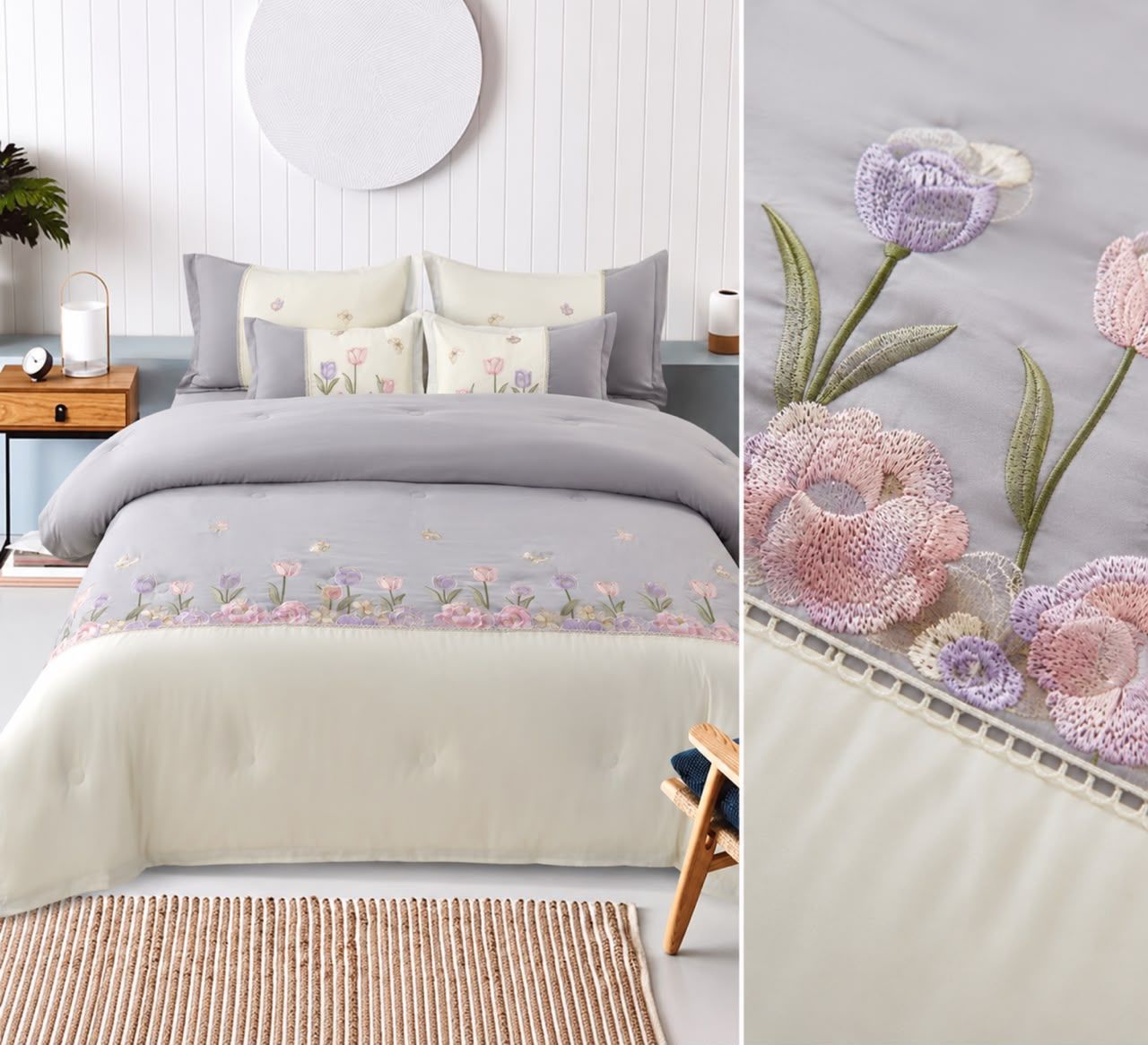 LUXURY EMBROIDERED 6 Pcs Comforter Set view 2