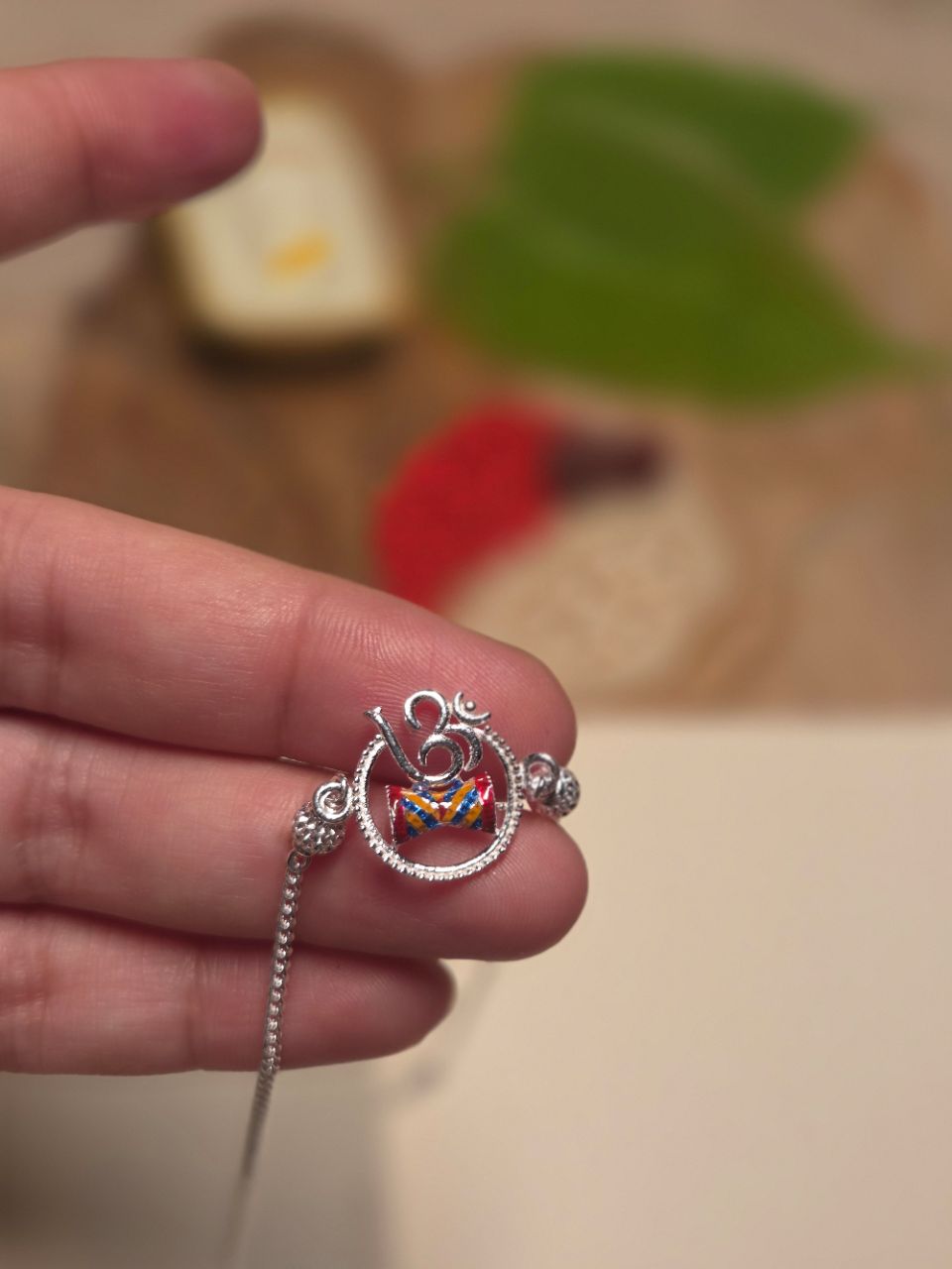 925 Silver Om Rakhi view 3