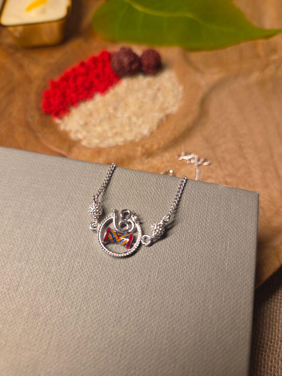 925 Silver Om Rakhi view 2